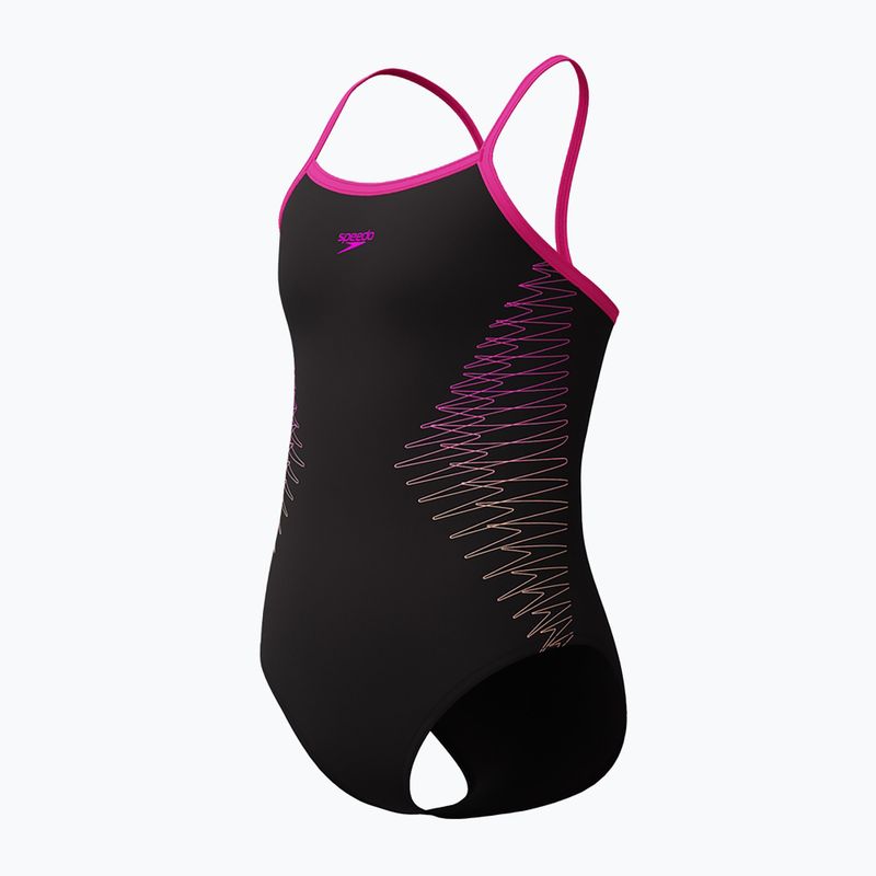 Strój pływacki jednoczęściowy dziecięcy Speedo Platisol Placement Thinstrap Muscleback flare pink 3