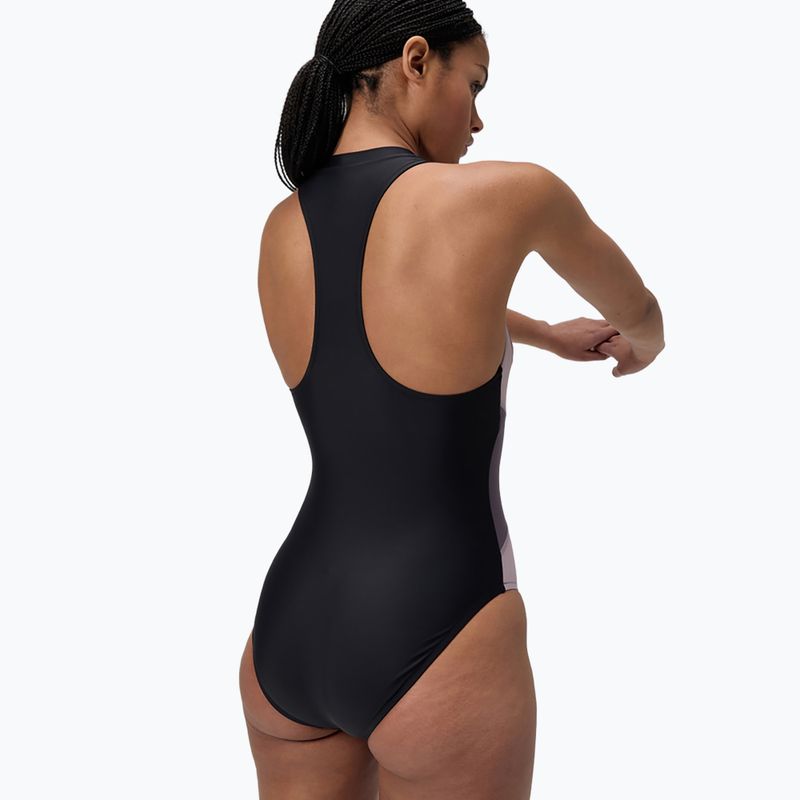 Strój pływacki jednoczęściowy damski Speedo Zip Colorblock anthracite 3