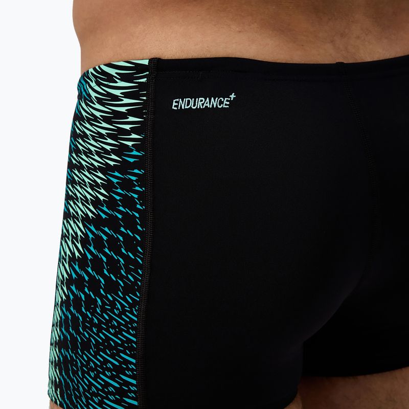 Bokserki pływackie męskie Speedo Endurance+ Tech Panel Aquashort black/turquoise gem 7