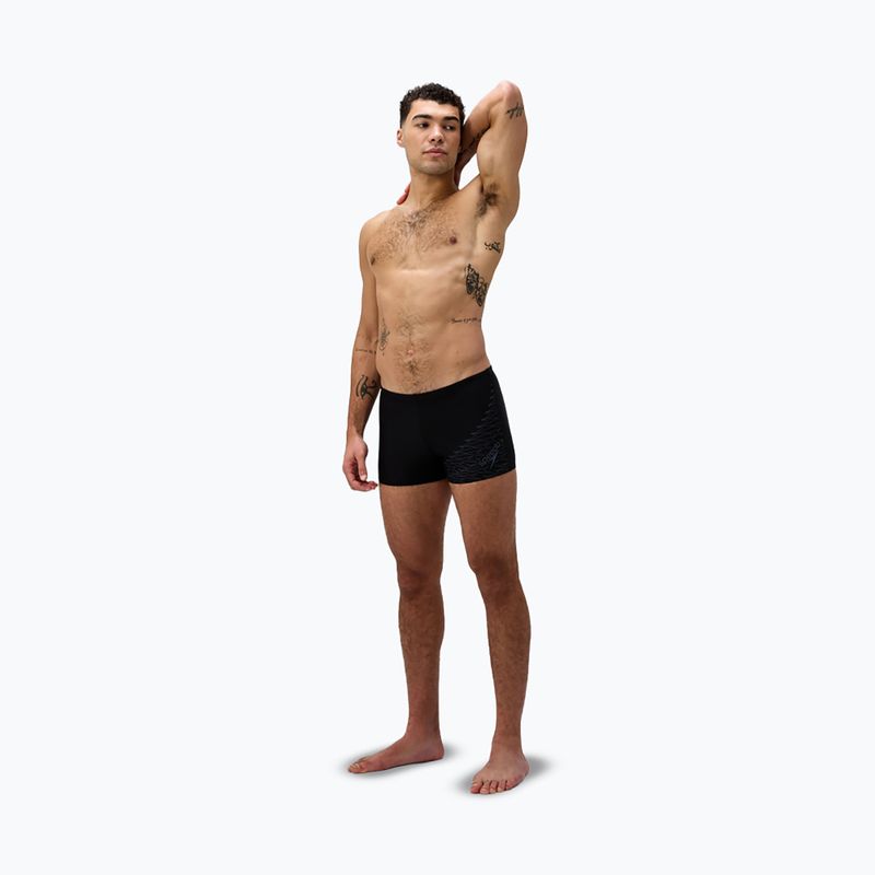 Bokserki pływackie męskie Speedo Medley Logo Aquashort black/lead grey 2