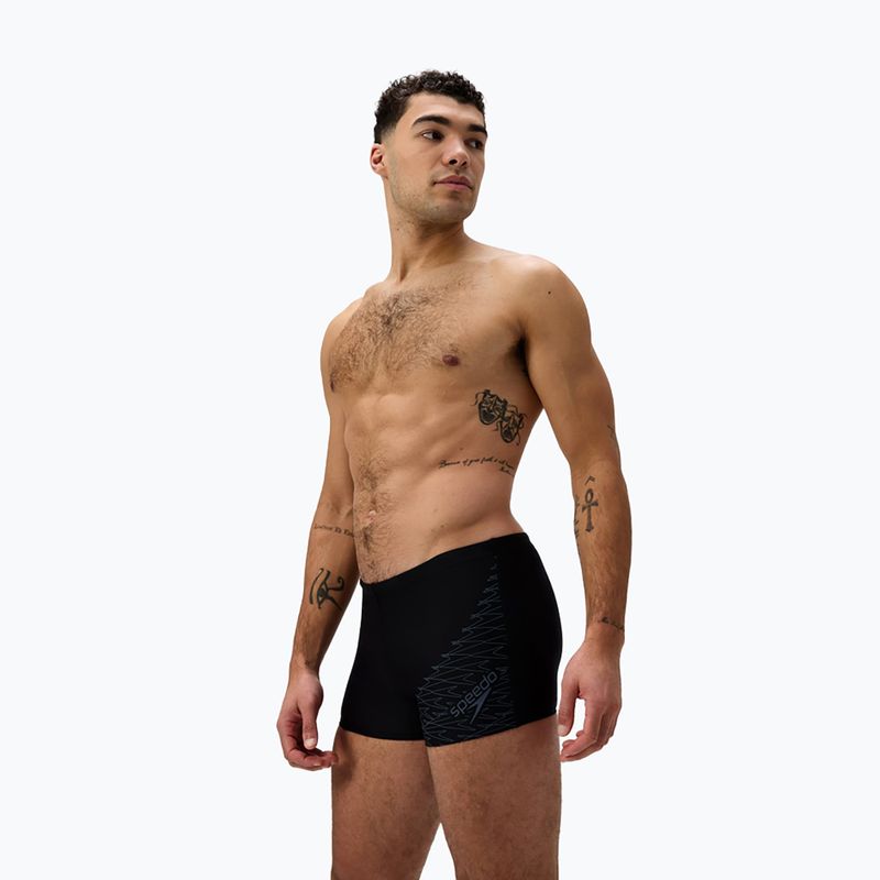 Bokserki pływackie męskie Speedo Medley Logo Aquashort black/lead grey 4
