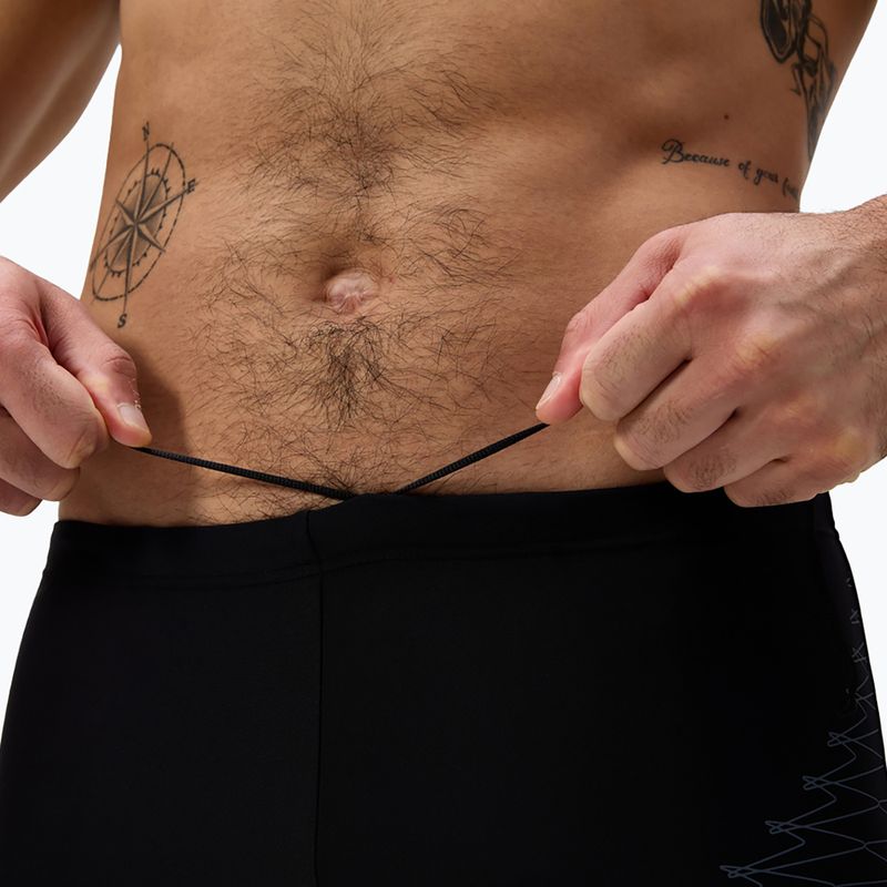 Bokserki pływackie męskie Speedo Medley Logo Aquashort black/lead grey 5