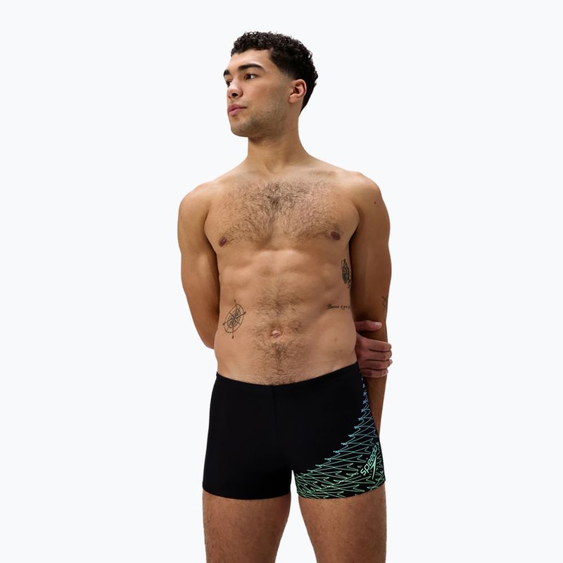 Bokserki pływackie męskie Speedo Medley Logo Aquashort black/alfalfa green