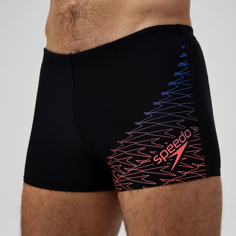 Bokserki pływackie męskie Speedo Medley Logo Aquashort black/neon coral 5