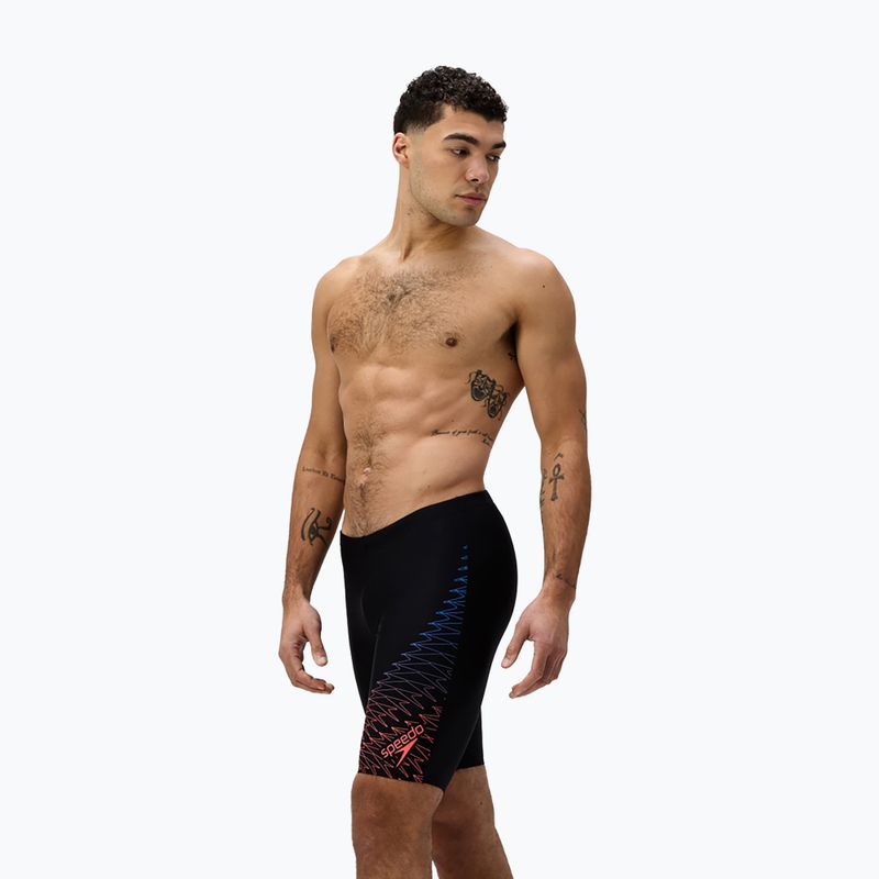 Jammery pływackie męskie Speedo Medley Logo Jammer black/neon corall 4