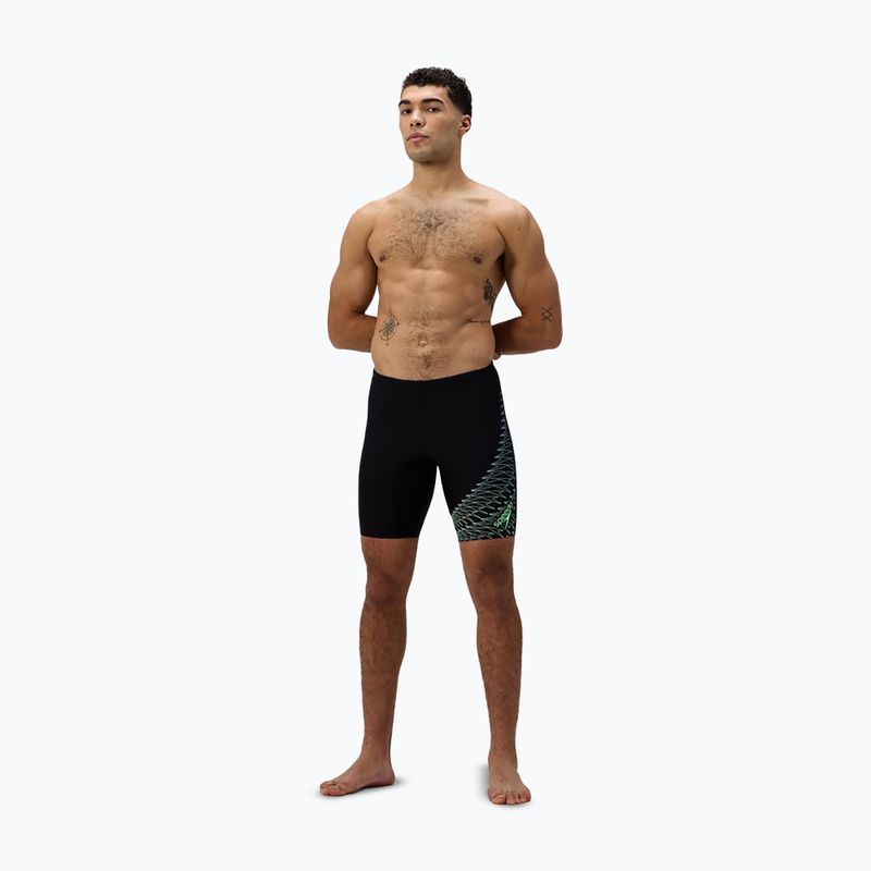 Jammery pływackie męskie Speedo Medley Logo Jammer black/alfalfa green 2