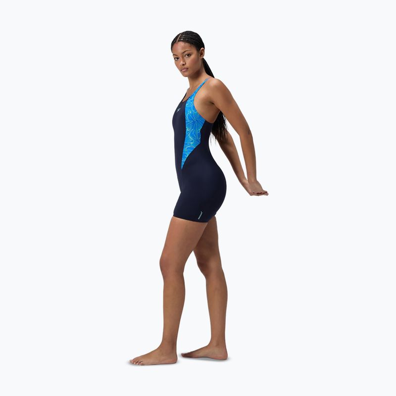 Strój pływacki jednoczęściowy damski Speedo HyperBoom Splice Legsuit lagoon blue/celeste 2