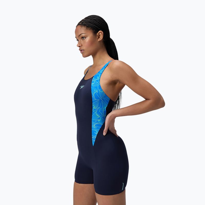 Strój pływacki jednoczęściowy damski Speedo HyperBoom Splice Legsuit lagoon blue/celeste 4