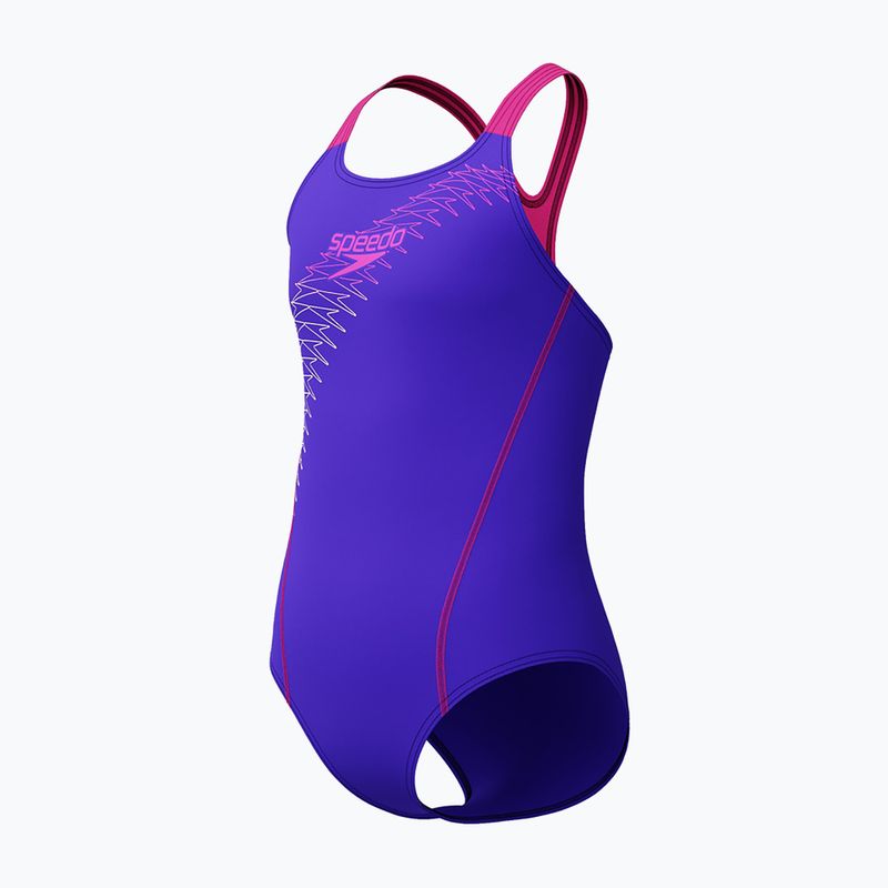 Strój pływacki jednoczęściowy dziecięcy Speedo Medley Logo Medalist indigo glow 3