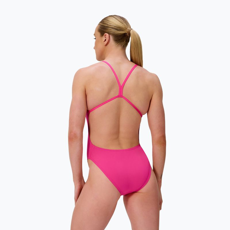 Strój pływacki jednoczęściowy damski Speedo FL Solid V-Back flare pink 2