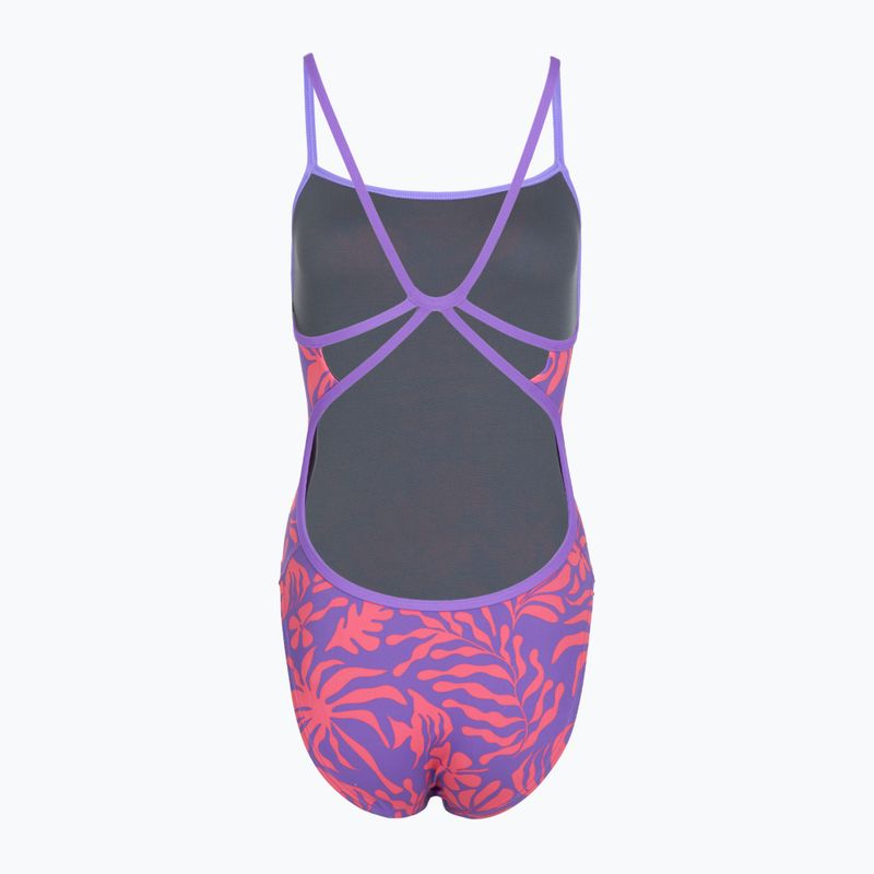 Strój pływacki jednoczęściowy damski Speedo FL Printed Web Back coral cluster/indigo glow 2