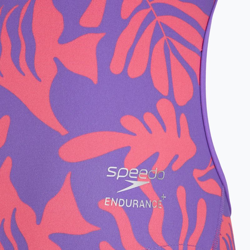 Strój pływacki jednoczęściowy damski Speedo FL Printed Web Back coral cluster/indigo glow 3