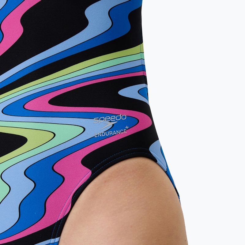 Strój pływacki jednoczęściowy damski Speedo FL Printed Leaderback ripple melody/lagoon blue 6