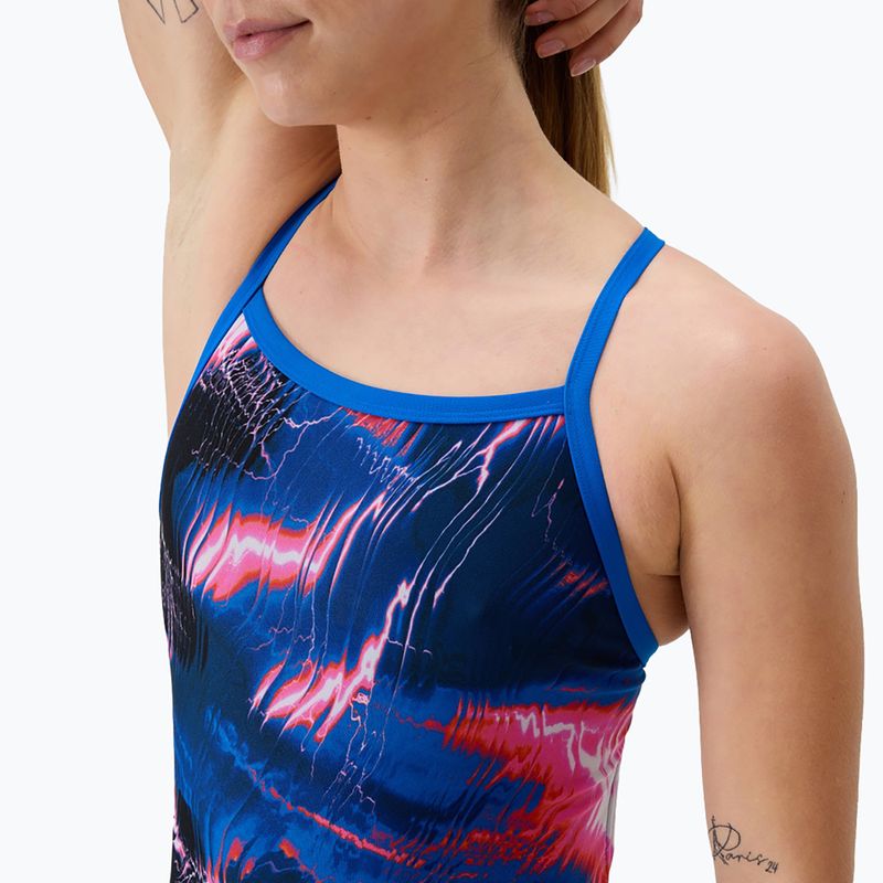 Strój pływacki jednoczęściowy damski Speedo FL Printed Turnback electro static/lagoon blue 4