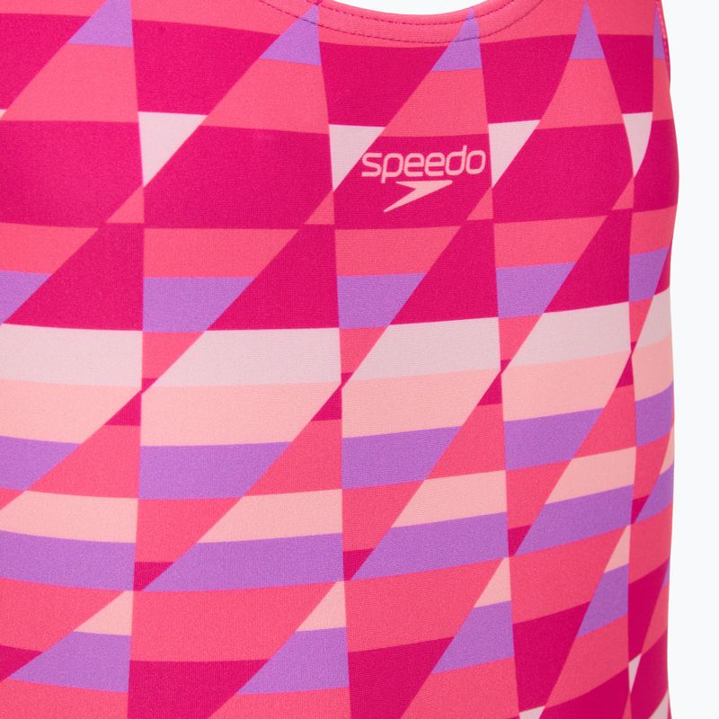 Strój kąpielowy jednoczęściowy dziecięcy Speedo Digital Placement Splashback pink/glassy pink 3