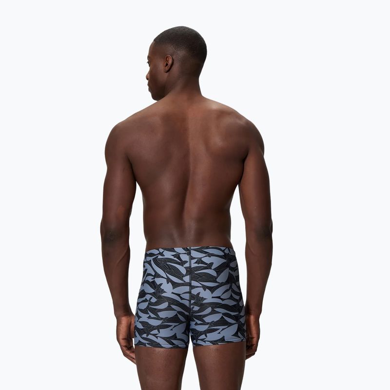 Bokserki kąpielowe męskie Speedo Print Beachstar Square Leg Anthracite/Coin Grey 2