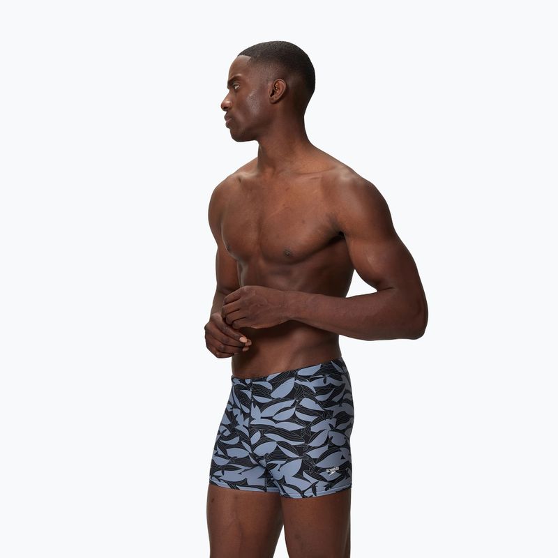 Bokserki kąpielowe męskie Speedo Print Beachstar Square Leg Anthracite/Coin Grey 3