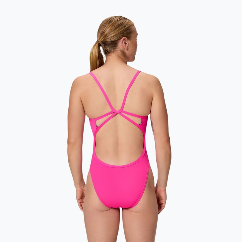 Strój pływacki jednoczęściowy damski Speedo Solid Web punchy pink 2