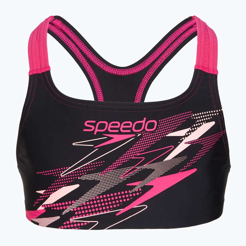 Strój kąpielowy dwuczęściowy dziecięcy Speedo Medley Logo Racerback 2pc anthracite/pink 3