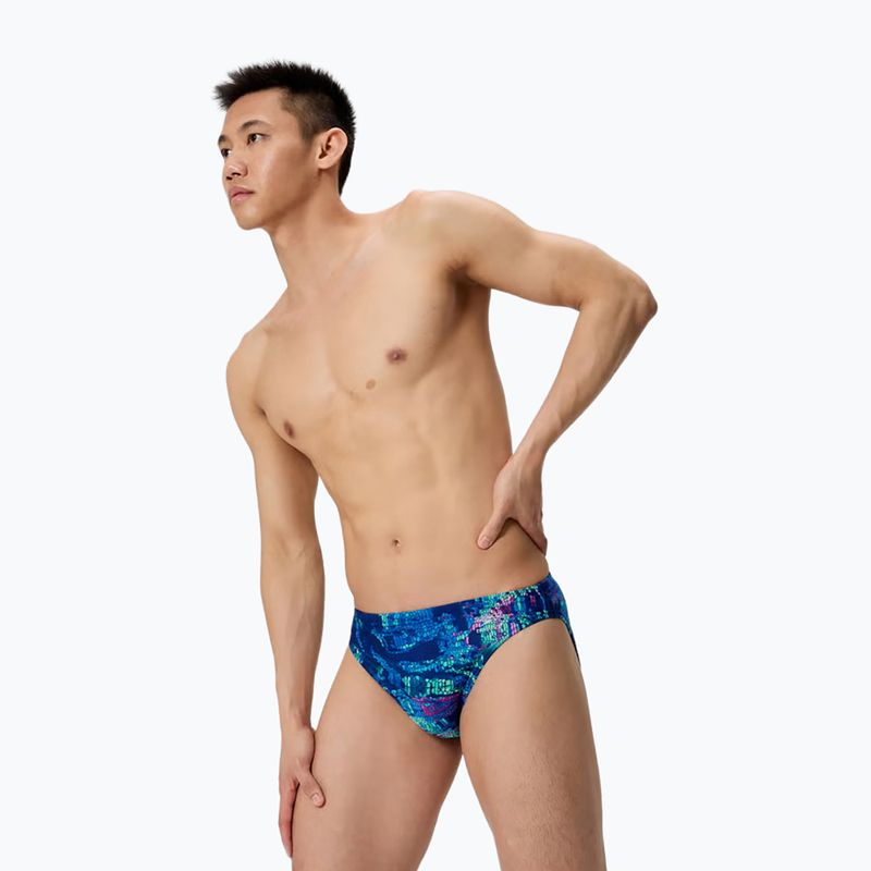 Bokserki pływackie męskie Speedo Printed Brief pixel pool/navy 3