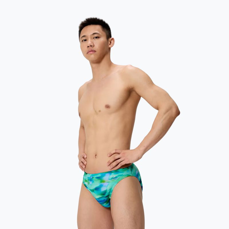 Bokserki pływackie męskie Speedo Printed Brief sunset grove/green 3