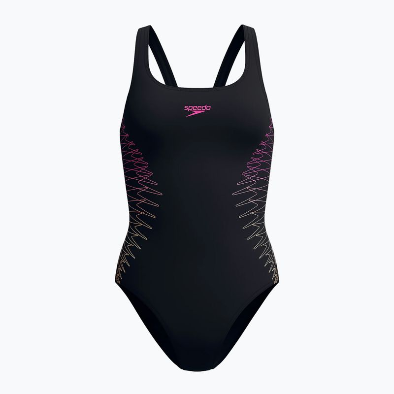 Strój pływacki jednoczęściowy damski Speedo Placement Muscleback anthracite/clover 6