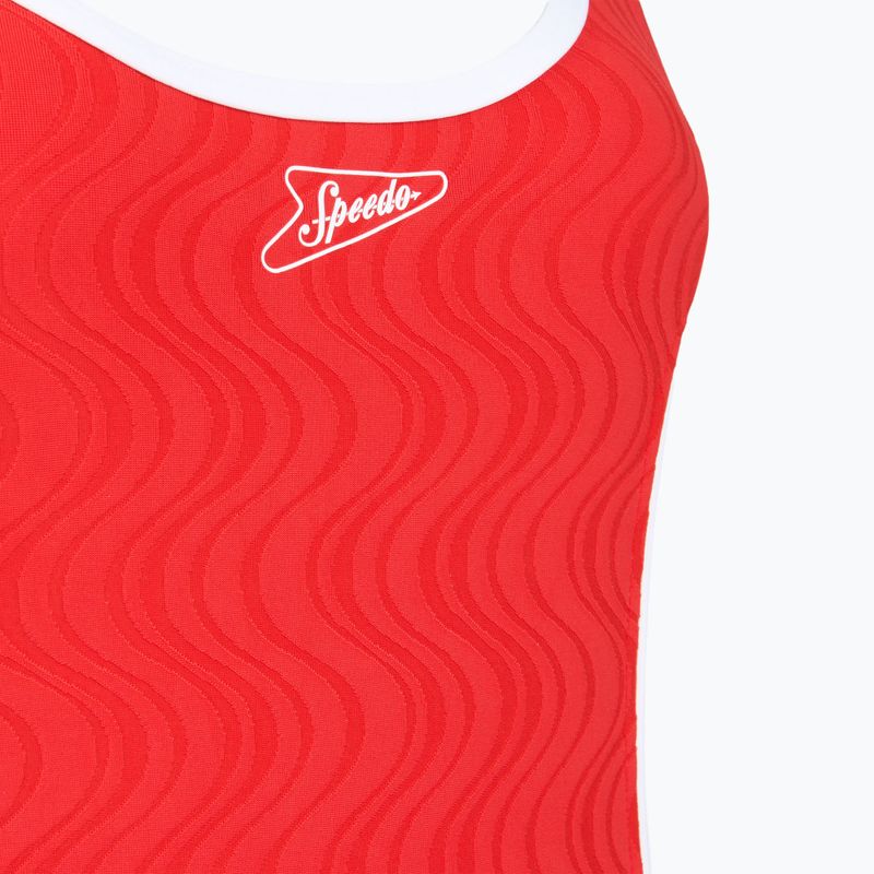 Strój pływacki jednoczęściowy damski Speedo Texture Bound Scoop high risk red/bright white 3