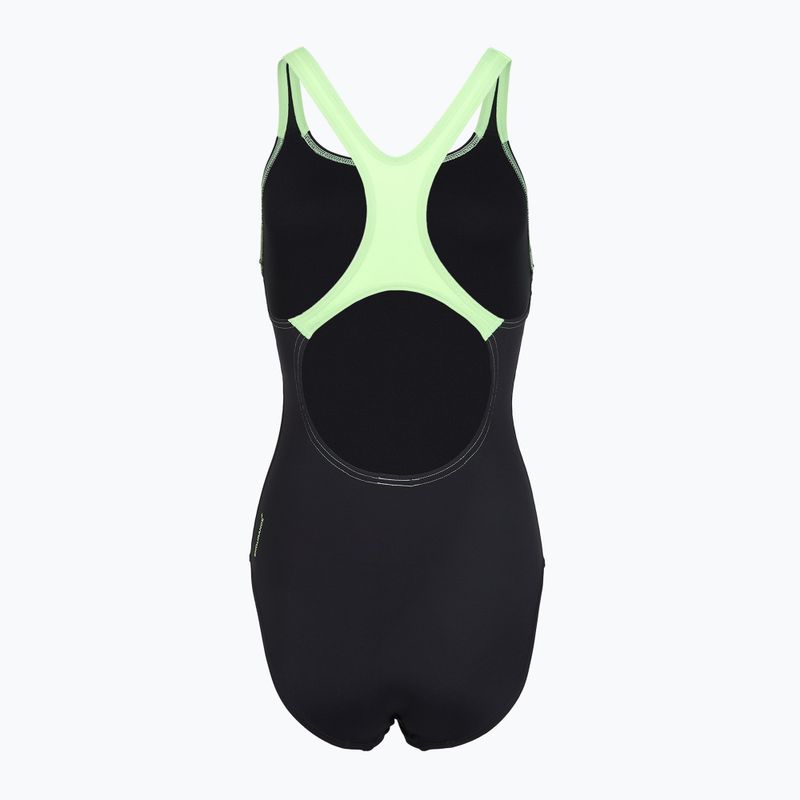 Strój pływacki jednoczęściowy damski Speedo Medley Logo Medalist anthracite/clover 2