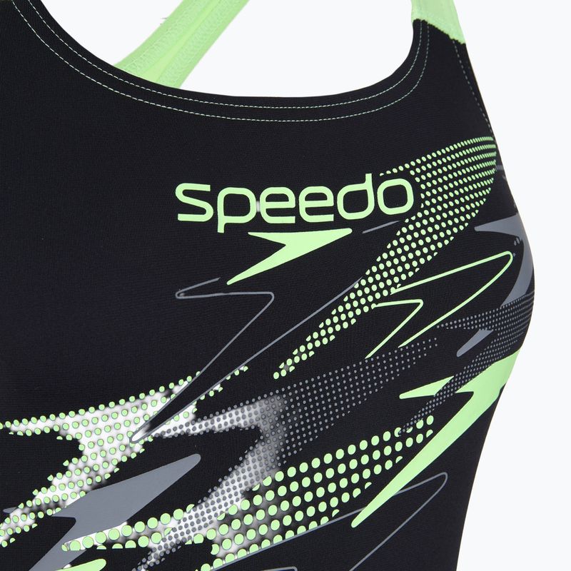Strój pływacki jednoczęściowy damski Speedo Medley Logo Medalist anthracite/clover 3
