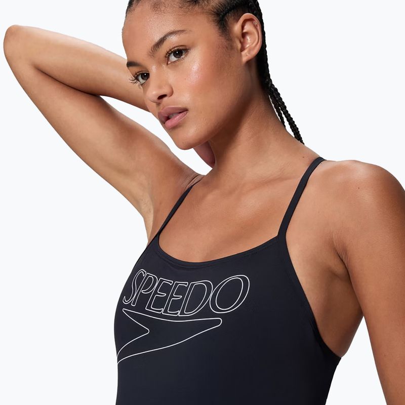 Strój pływacki jednoczęściowy damski Speedo Endurance+ Logo Thin Strap anthracite 4