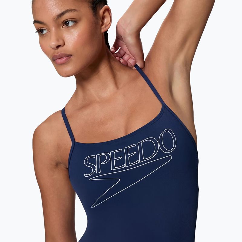 Strój pływacki jednoczęściowy damski Speedo Endurance+ Logo Thin Strap peacoat 4
