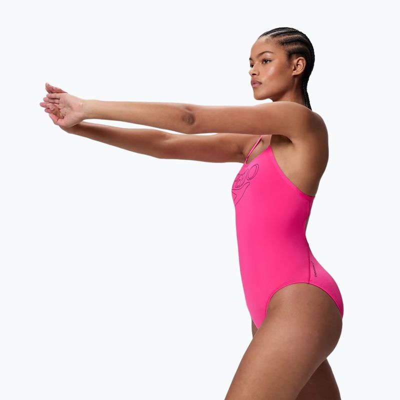 Strój pływacki jednoczęściowy damski Speedo Endurance+ Logo Thin Strap margarita pink 3