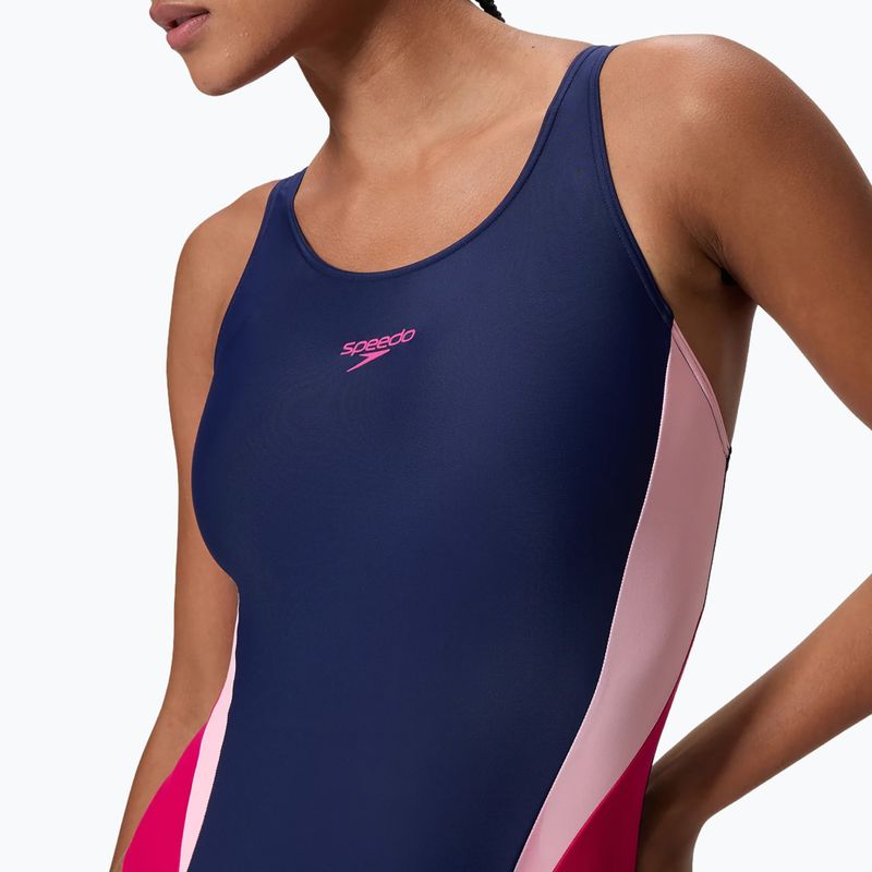 Strój pływacki jednoczęściowy damski Speedo Colourblock 2.0 peacoat/pink 4