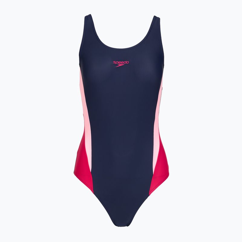Strój pływacki jednoczęściowy damski Speedo Colourblock 2.0 peacoat/pink 6