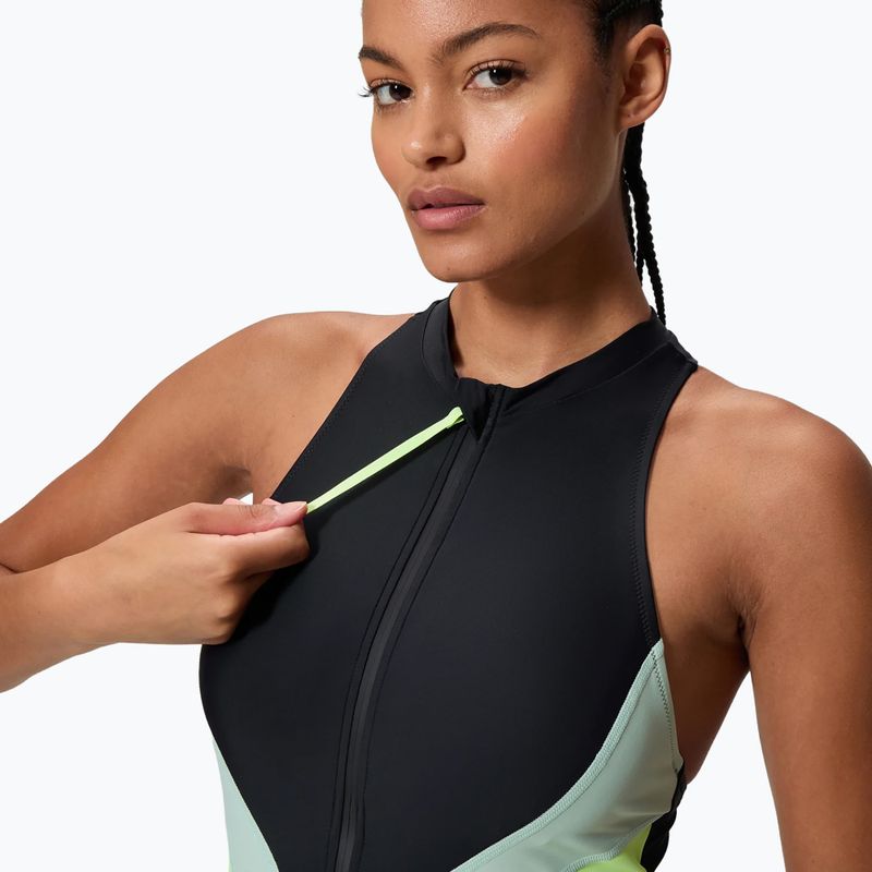 Strój pływacki jednoczęściowy damski Speedo Ocean Flex Zip black/pale clover 4