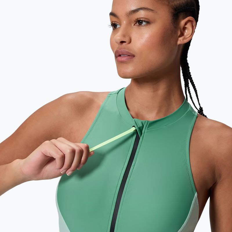 Strój pływacki jednoczęściowy damski Speedo Ocean Flex Zip fortune green/pale clover 4