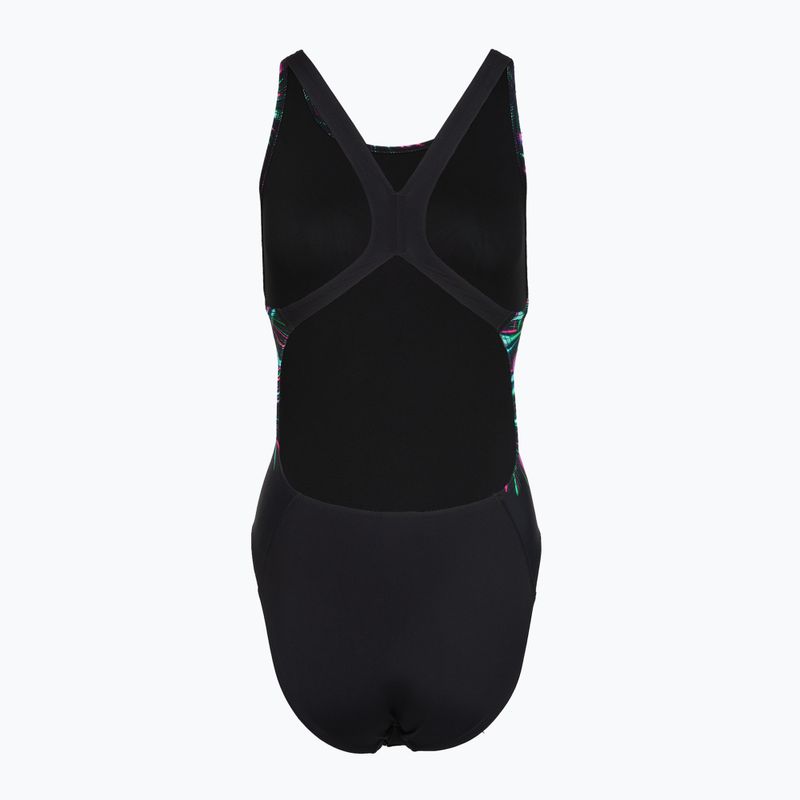 Strój pływacki jednoczęściowy damski Speedo FL Placement Printed Powerback firework burst/black 2