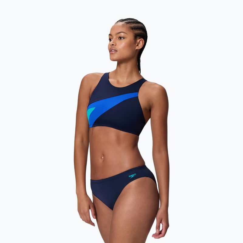 Strój pływacki dwuczęściowy damski Speedo Hyperboom Butterfly Back peacoat/deep sapphire 3