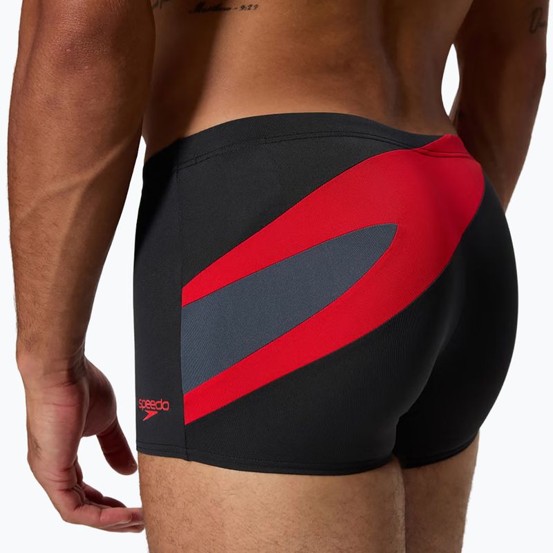 Bokserki pływackie męskie Speedo Hyperboom Aquashort anthracite/high risk red 5