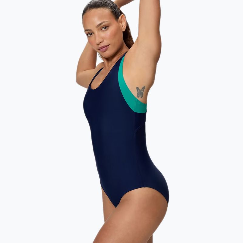 Strój pływacki jednoczęściowy damski Speedo Colorblock Racerback peacoat/peacock teal 3