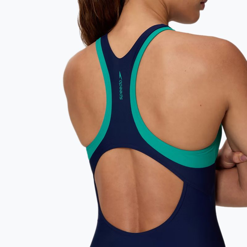 Strój pływacki jednoczęściowy damski Speedo Colorblock Racerback peacoat/peacock teal 4