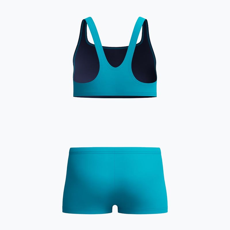 Strój pływacki dwuczęściowy dziecięcy Speedo Hyperboom Butterfly Back mayan blue/margarita pink 2