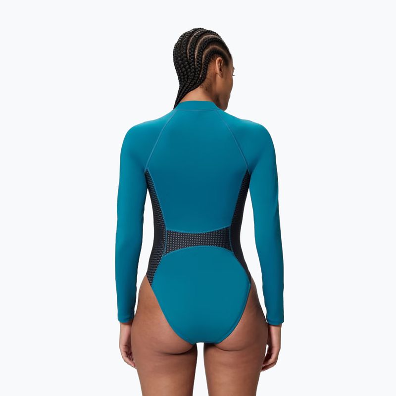 Strój pływacki jednoczęściowy damski Speedo Scuba Flex Zip border blue/black 2
