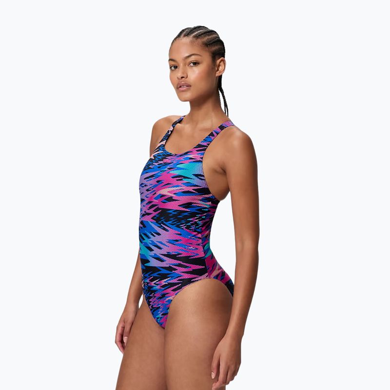 Strój pływacki jednoczęściowy damski Speedo Hyperboom Print Medalist anthracite 3