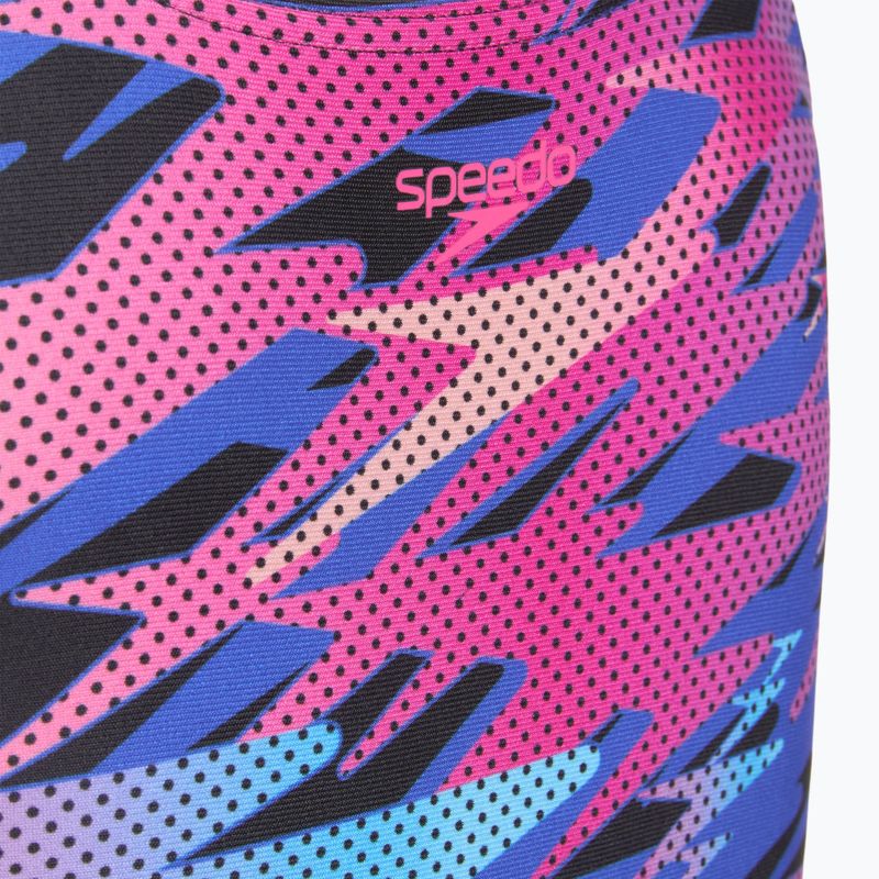 Strój pływacki jednoczęściowy dziecięcy Speedo Hyperboom Print Medalist anthracite 3