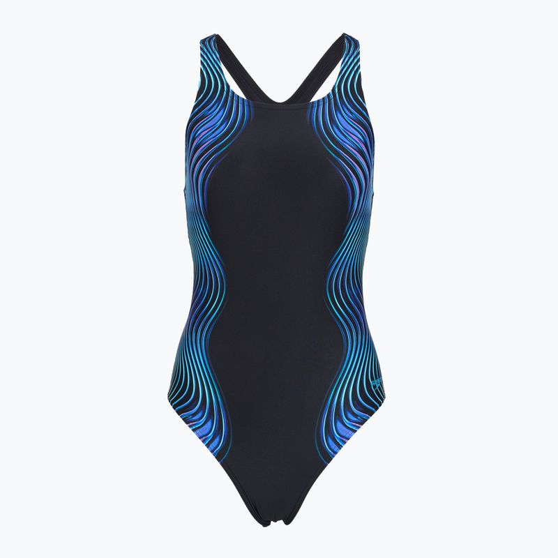 Strój pływacki jednoczęściowy damski Speedo Print Medalist anthracite