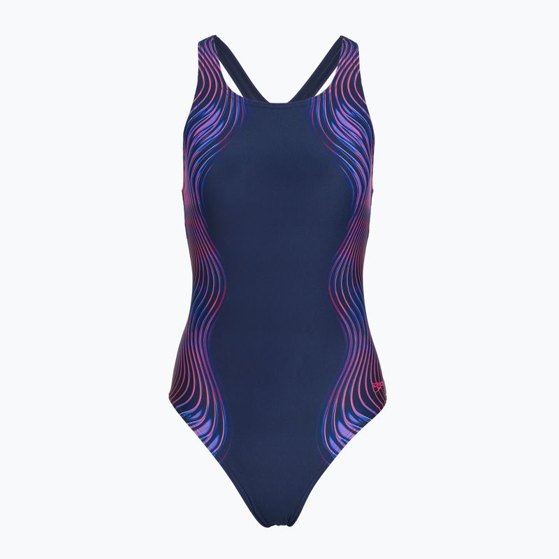 Strój pływacki jednoczęściowy damski Speedo Print Medalist peacoat