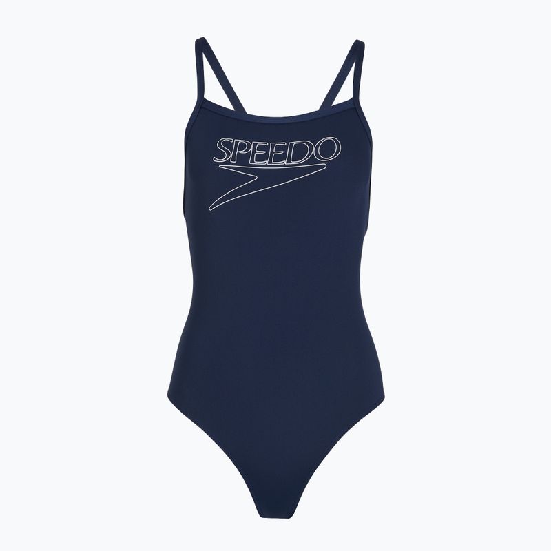 Strój kąpielowy jednoczęściowy dziecięcy Speedo Endurance+ Logo Thinstrap peacoat