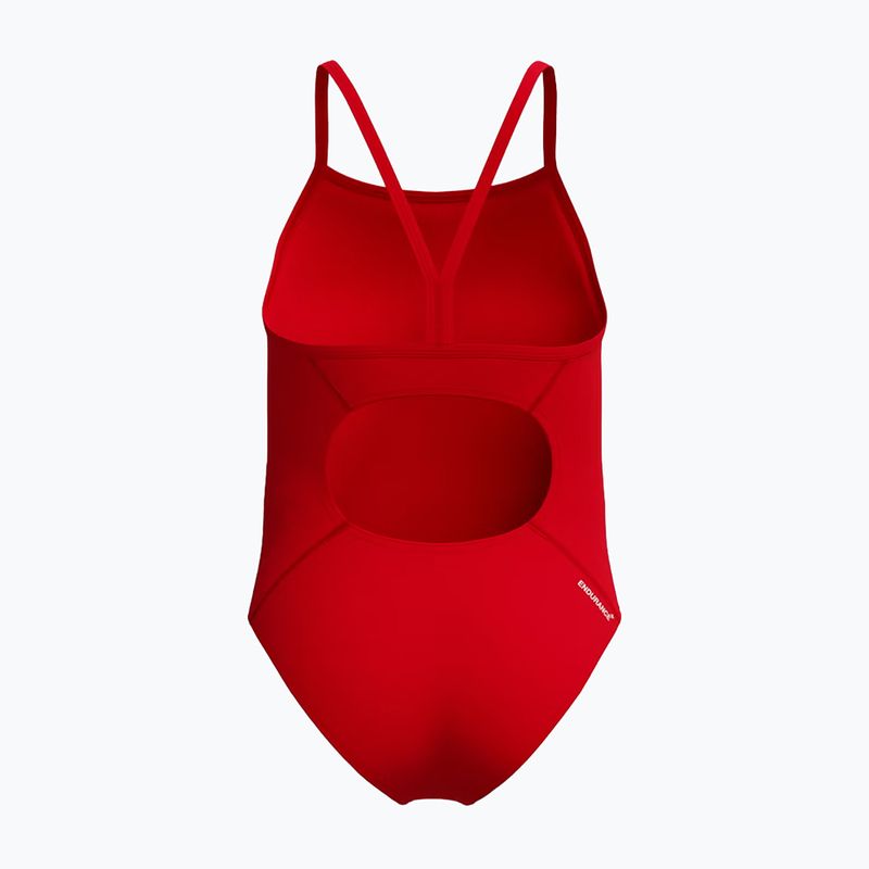 Strój pływacki jednoczęściowy dziecięcy Speedo Endurance+ Logo Thinstrap high risk red 2