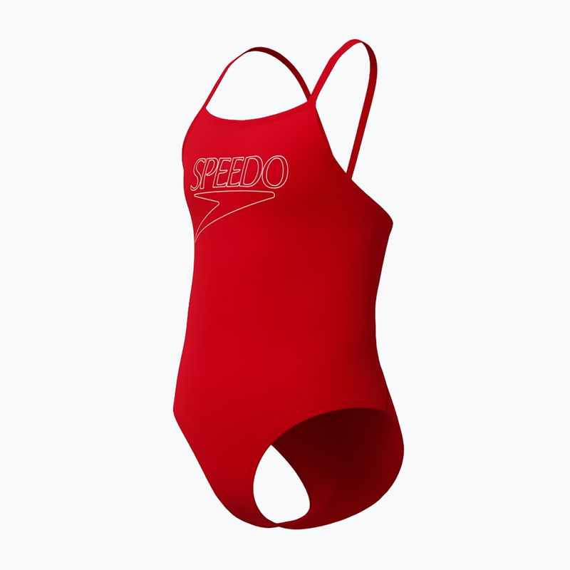 Strój pływacki jednoczęściowy dziecięcy Speedo Endurance+ Logo Thinstrap high risk red 3